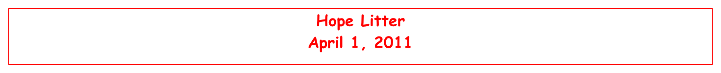 Hope Litter April 1, 2011                .